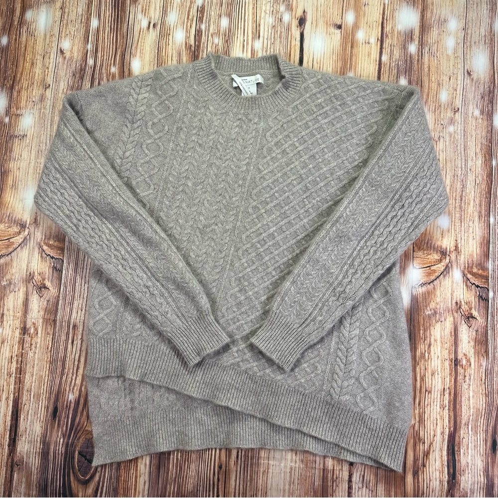 Nordstrom Signature Cashmere Cable Knit Women's Sweater Sz Small 100% Cashmere - Picture 10 of 10